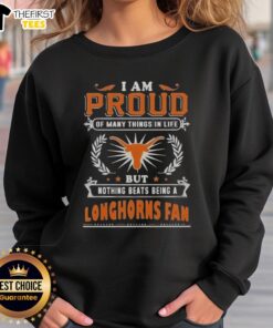 Alt Text: Texas Longhorns fan sweatshirt showcasing pride in football and love for the team, perfect for game day wear.
