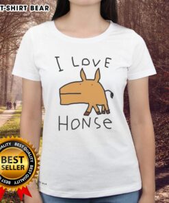 Top I Love Horse Meme Ladies Tee featuring a fun graphic design celebrating horse lovers and humor in fashion.
