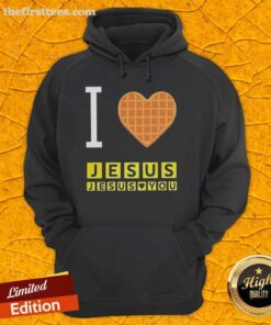 Cozy 'I Love Jesus and Jesus Loves You' waffle heart hoodie in soft fabric, perfect for expressing faith and love.
