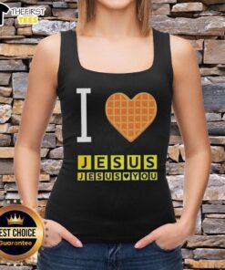 Top I Love Jesus And Jesus Loves You Waffle Heart Tank Top in vibrant colors, perfect for expressing faith and style.