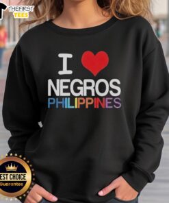Cozy 'Top I Love Negros Philippines' sweatshirt displayed on a mannequin, perfect for proud locals and tourists.
