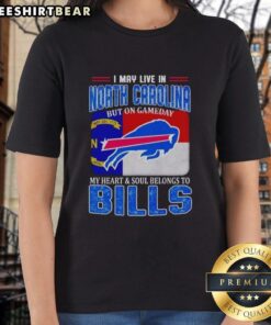 Stylish Bills ladies tee, perfect for game day, showcasing pride in North Carolina while supporting the Buffalo Bills.