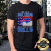 Alt Text: North Carolina fan wearing 'On Gameday My Heart and Soul Belongs to Bills' T-shirt, showcasing team spirit.