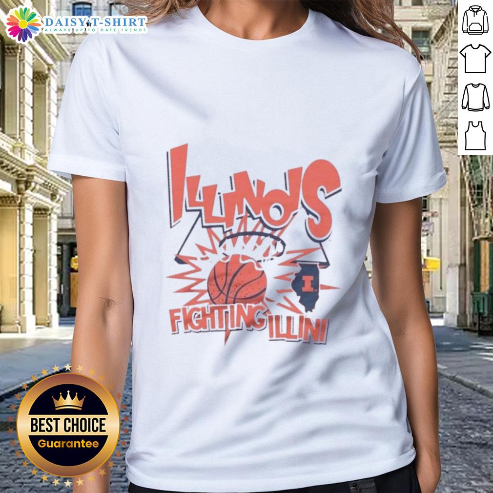 Top Illinois Fighting Illini Basketball Slam Ladies Tee Top Illinois Fighting Illini basketball slam ladies tee featuring vibrant team colors and logo for passionate fans.