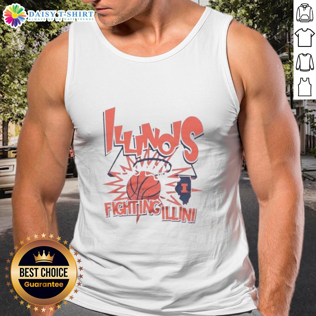 Top Illinois Fighting Illini Basketball Slam Tank Top Top Illinois Fighting Illini basketball slam tank top in vibrant orange, perfect for fans and athletes alike.
