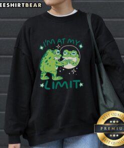Cozy 'Top I'm At My Limit' frog sweatshirt featuring a playful frog design, perfect for casual wear and gifts.