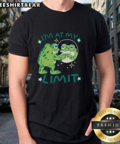 Funny 'I'm At My Limit' Frog T-Shirt design featuring a cute frog graphic, perfect for casual wear and humor lovers.