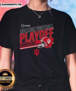 Top Indiana Hoosiers Football 2025-26 CFB Playoff Stripe Ladies Tee featuring vibrant team colors and stylish design.