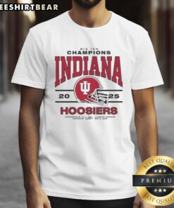 Alt Text: Top Indiana Hoosiers Big Ten Football Champions 2025 T-Shirt featuring team colors and logo, perfect for fans.