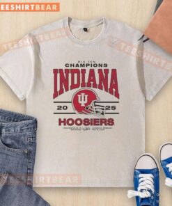 Top Indiana Hoosiers Big Ten Football Champions 2025 washed t-shirt showcasing team pride and vibrant colors.