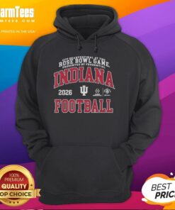 2026 Rose Bowl Game hoodie featuring Top Indiana Hoosiers CFP Quarterfinal logo, presented by Prudential.