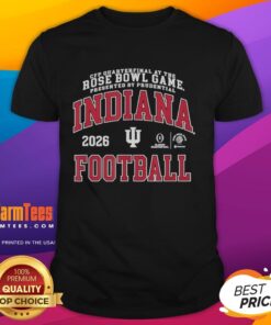 Top Indiana Hoosiers CFP Quarterfinal at the Rose Bowl Game 2026 T-Shirt featuring team colors and logo design.