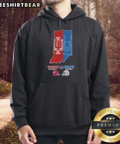 Cozy hoodie featuring 'Top Indiana Hoosiers on Saturdays and Indianapolis Colts on Sundays' design for sports fans.