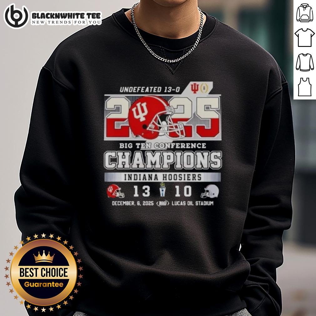 Top Indiana Hoosiers Undefeated Big Ten Conference Champions 2025 Sweatshirt Top Indiana Hoosiers Undefeated Big Ten Conference Champions 2025 sweatshirt featuring team colors and logo.