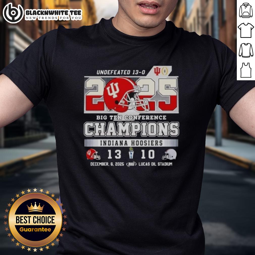 Top Indiana Hoosiers Undefeated Big Ten Conference Champions 2025 T Shirt Top Indiana Hoosiers Undefeated Big Ten Conference Champions 2025 T-Shirt featuring team colors and logo design.