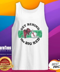 Top Indiana University Get Behind The Big Red Tank Top featuring vibrant red color and bold university logo design.