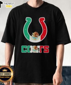 Top Indianapolis Colts Football X Mexican Flag Logo T-Shirt featuring vibrant team colors and unique design for fans.