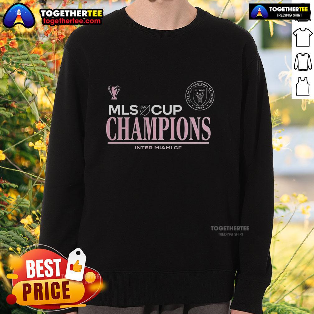 Top Inter Miami Cf Mls Cup Champions Diving Stretch 2025 Logo Sweatshirt Top Inter Miami CF MLS Cup Champions sweatshirt featuring a diving stretch logo, perfect for fans and collectors.