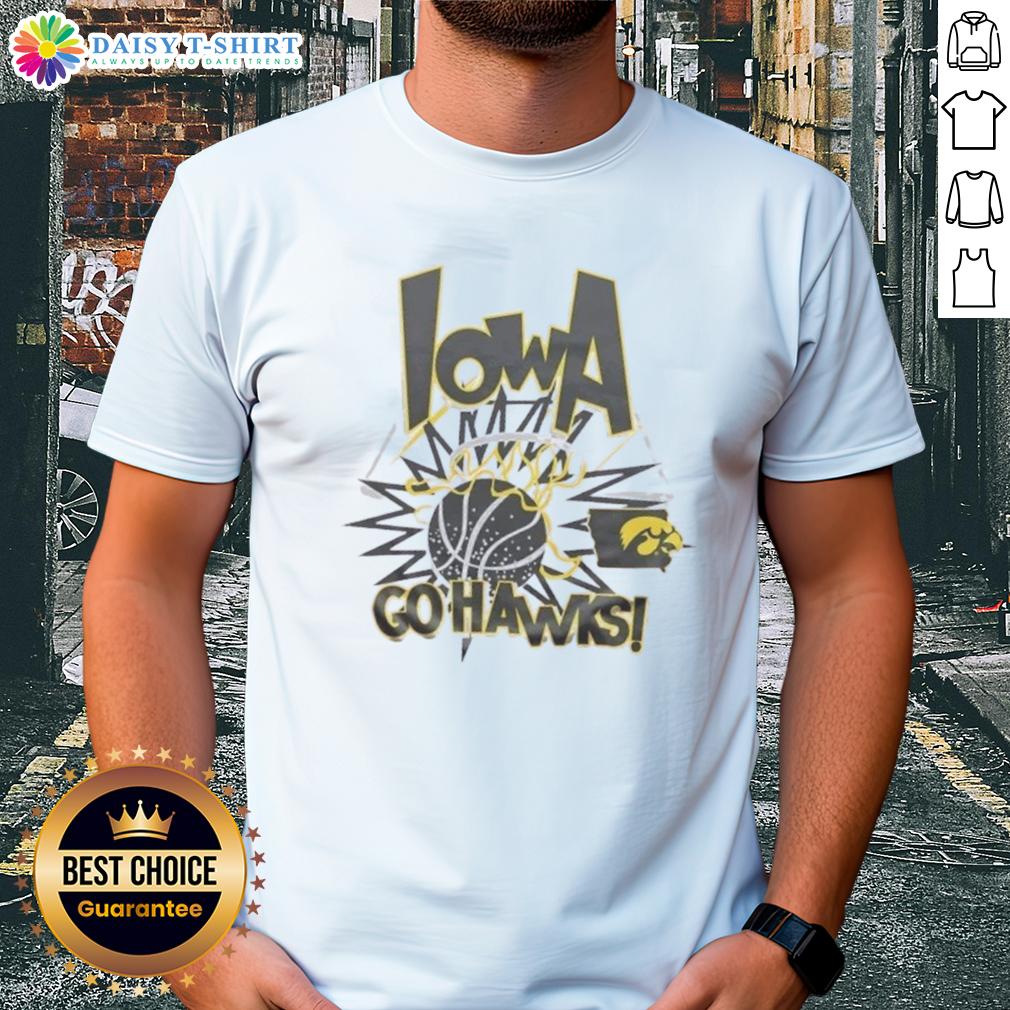 Top Iowa Hawkeyes Go Hawks Slam T Shirt Alt Text: Top Iowa Hawkeyes Go Hawks Slam T-Shirt featuring bold team graphics, perfect for Iowa fans and game day wear.