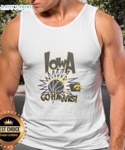 Alt Text: Top Iowa Hawkeyes Go Hawks Slam Tank Top featuring team colors and logo, perfect for fans and summer wear.