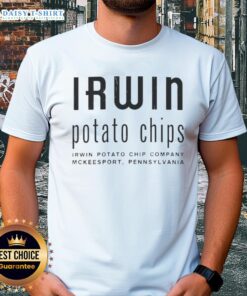 Alt Text: Top Irwin Potato Chips T-Shirt featuring a vibrant design and logo, perfect for snack lovers and casual wear.