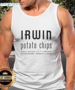 Alt Text: Stylish Top Irwin Potato Chips tank top featuring vibrant graphics, perfect for casual wear and snack lovers.