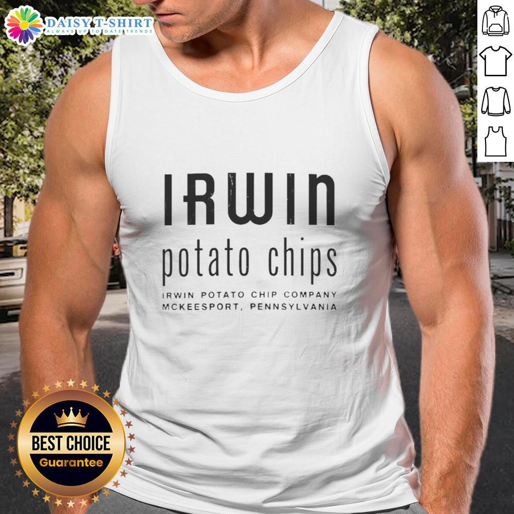 Top Irwin Potato Chips Tank Top Alt Text: Stylish Top Irwin Potato Chips tank top featuring vibrant graphics, perfect for casual wear and snack lovers.