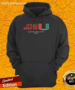 Alt Text: Miami Hurricanes CFP College Football Playoff 2025-26 hoodie featuring team logo and vibrant colors.