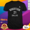 Alt Text: Top Jason Robertson Dallas Stars Ice Hockey T-shirt featuring name and number 21 for fans and sports enthusiasts.