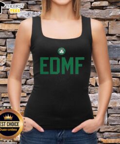 Alt Text: Jaylen Brown Boston Celtics NBA EDMF letter tank top showcasing team pride and style for fans.