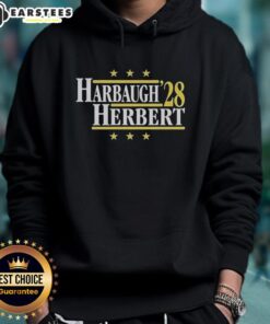 2028 hoodie featuring Jim Harbaugh vs. Justin Herbert design for Los Angeles Chargers fans.