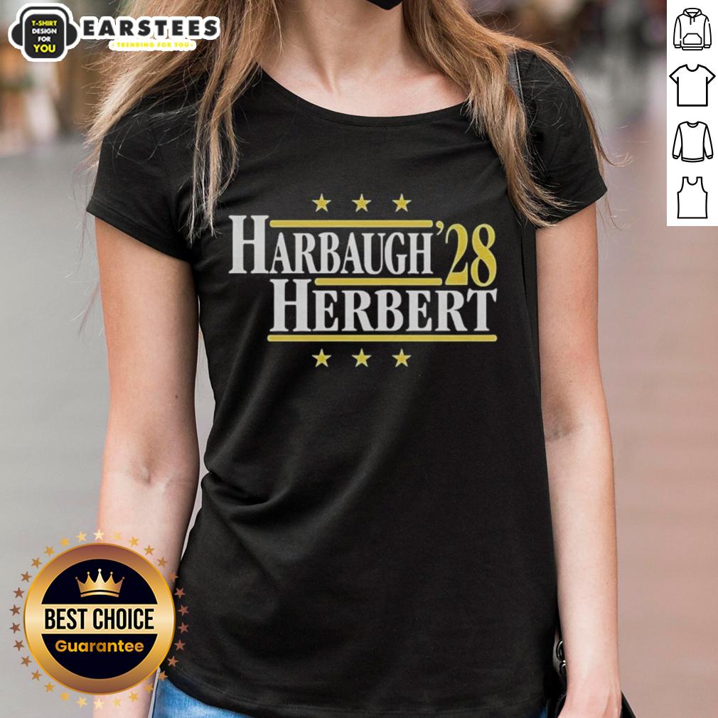 top-jim-harbaugh-vs-justin-herbert-los-angeles-chargers-2028-ladies-tee Top Jim Harbaugh vs Justin Herbert Los Angeles Chargers 2028 Ladies Tee showcasing vibrant team colors and stylish design.