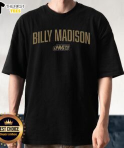 Alt Text: Top JMU Football Billy Madison T-Shirt featuring vibrant graphics and team colors, perfect for game day attire.
