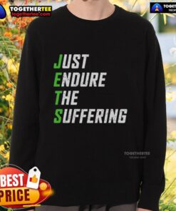 Cozy 'Just Endure The Suffering' sweatshirt featuring motivational text, perfect for workouts or casual wear.