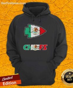 Top Kansas City Chiefs football hoodie featuring a vibrant Mexican flag logo design, perfect for fans and style enthusiasts.