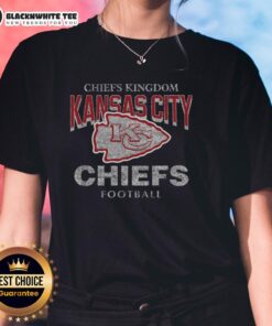 Top Kansas City Chiefs head on ladies tee showcasing team pride and style for female fans.