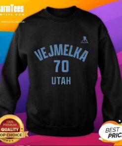 Karel Vejmelka Utah Mammoth Ice Hockey sweatshirt with name and number 70 displayed prominently.