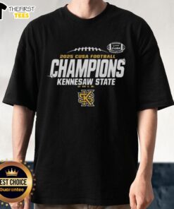 Top Kennesaw State Owls 2025 C-USA Champs T-Shirt featuring vibrant team colors and logo for proud fans.