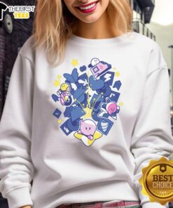 Alt Text: Cozy Top Kirby Day at the Races sweatshirt featuring vibrant graphics, perfect for fans and racing enthusiasts.