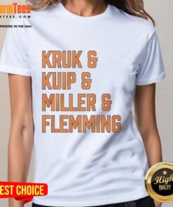 San Francisco Giants Ladies Tee featuring Top, Kruk, Kuip, Miller, and Flemming for stylish fan apparel.