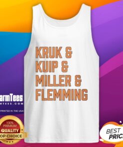 Top Kruk and Kuip and Miller and Flemming San Francisco Giants tank top featuring vibrant team colors and logos.