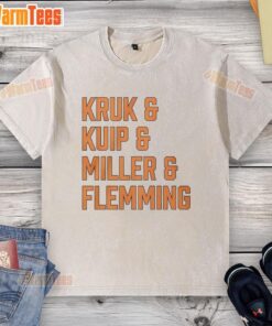 San Francisco Giants washed t-shirt featuring Kruk, Kuip, Miller, and Flemming, perfect for fans and casual wear.