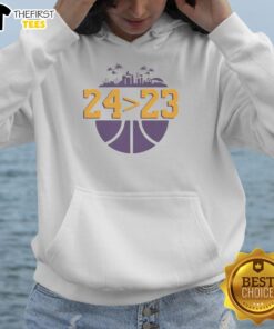 Top Los Angeles Lakers 24 over 23 hoodie featuring bold team graphics for fans and players alike.