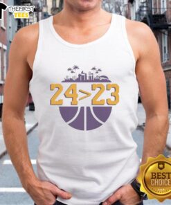 Stylish Top Los Angeles Lakers 24 over 23 tank top featuring team colors and logo, perfect for basketball fans.