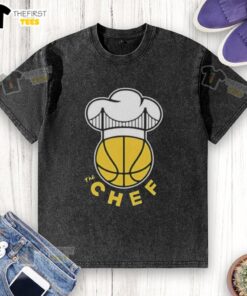 Top Los Angeles Lakers NBA The Chef Ball Logo washed t-shirt in purple, showcasing team pride and casual style.