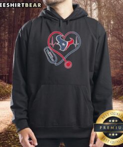 Top Love Houston Texans stethoscope headphones hoodie for fans, featuring team colors and logo, perfect for game day.