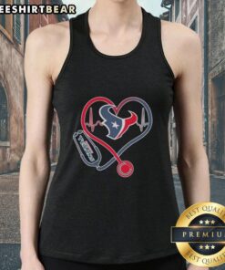 Stylish Houston Texans tank top featuring stethoscope and headphones design for passionate fans of the team.
