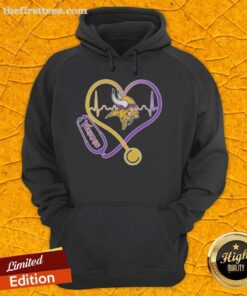 Top Love Minnesota Vikings Stethoscope Headphones Fans Hoodie, featuring team colors and logo, perfect for passionate fans.