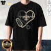 Top Love New Orleans Saints Stethoscope Headphones Fans T-Shirt featuring team colors and logo, perfect for NFL fans.