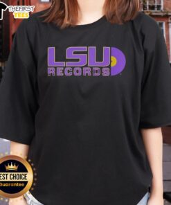 Top LSU Tigers Records vinyl disc logo on a stylish ladies tee for dedicated fans and sports enthusiasts.
